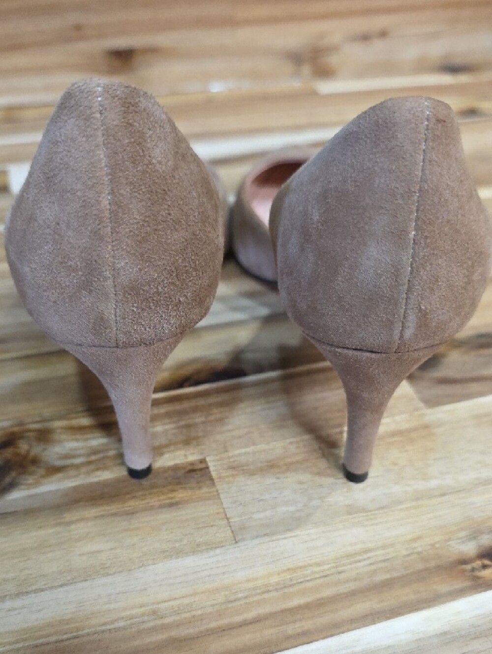 J.Crew Lucie Suede D'Orsay Pointed Toe Pumps Ashen Brown Tan Heel Size 6 - Picture 4 of 9